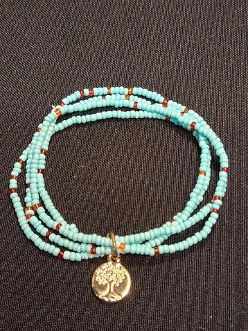 armbandjes turquoise oranje kraaltjes life tree beschikbaar voor biedingen