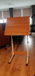 computertafel, Huis en Inrichting, Kasten | Computermeubels, Ophalen, 70 tot 120 cm, Verstelbaar, Teakhout