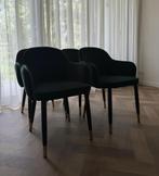 Velvet Velours eetkamerstoelen Mosgroen Zwart / Goud, Huis en Inrichting, Stoelen, Ophalen of Verzenden, Zo goed als nieuw