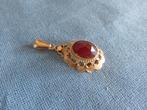 Antieke hanger met carneool steen in 14 karaat goud, Ophalen of Verzenden, Goud, Hanger