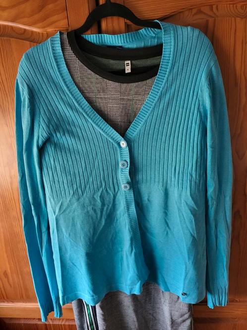 Blauw/ turquoise vestje van Cecile in maat XL, Kleding | Dames, Truien en Vesten, Zo goed als nieuw, Maat 46/48 (XL) of groter
