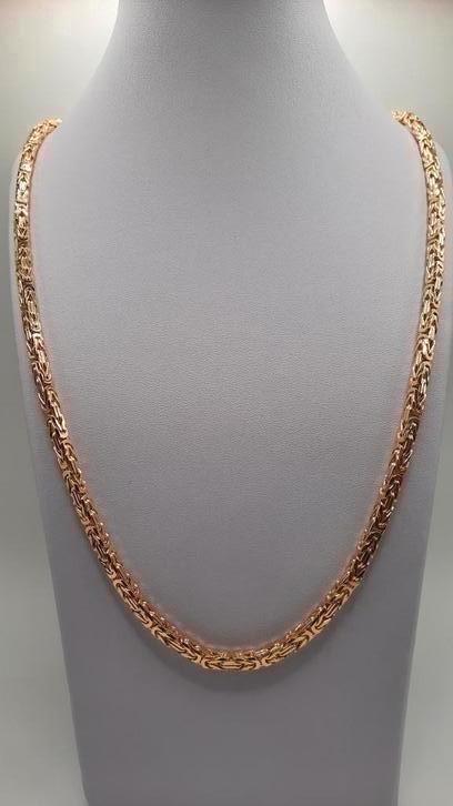gouden Koningsketting 14kt Massief, Sieraden, Tassen en Uiterlijk, Kettingen, Nieuw, Goud, Goud, Ophalen of Verzenden