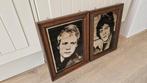 Starsky & Hutch spiegelglas in lijst jaren 70 vintage, Huis en Inrichting, Minder dan 50 cm, Overige typen, Ophalen of Verzenden