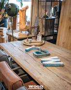 Betaalbare Boomstamtafels|Grootste Voorraad&Gratis Levering, Ophalen, Nieuw, Modern landelijk stoer robuust uniek desing, 75 cm of meer