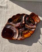 Vintage antieke vis serveerschaal groot tapasschaal bruin, Antiek en Kunst, Antiek | Servies compleet, Ophalen of Verzenden