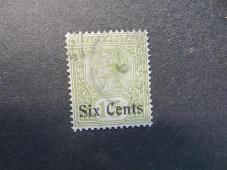 A08680: Ceylon QV 6 c, Postzegels en Munten, Postzegels | Azië, Ophalen of Verzenden