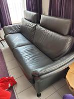 Echt leren 2.5 zitsbank prominent, Ophalen, Tweepersoons, Zo goed als nieuw, Rechte bank
