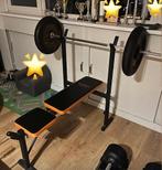 Bankdruk + dumbells, Sport en Fitness, Ophalen, Zo goed als nieuw, Overige materialen, Krachtstation