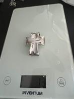 Grote oude zilveren kettinghanger kruis sterling 925, Verzenden, Zilver, Kruis of Symbool