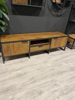 tv-meubel massief mango/metaal 180 cm breed laagste prijs, 1 of 2 laden, 150 tot 200 cm, Nieuw, Ophalen of Verzenden