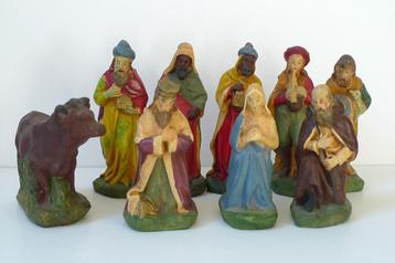 Losse kerstgroep beeldjes Maria herders koningen drijver os  beschikbaar voor biedingen