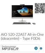Computer  Lenovo All in One   Defect beeld scherm !!!, Ophalen, Gebruikt, 8 GB, HDD