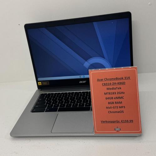 Acer Chromebook 314 CB314-2H-K86D Laptop | MediaTek MT8183 2, Computers en Software, Chromebooks, Zo goed als nieuw, 4 GB of minder