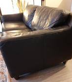 Leren bankstel Zwart Lengte.170cm x Breedte. 90cm x Hoogte., Ophalen, 150 tot 200 cm, Driepersoons, 75 tot 100 cm
