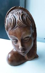 Massieve buste borstbeeld sculptuur hoofd vrouw dame meisje, Antiek en Kunst, Ophalen of Verzenden