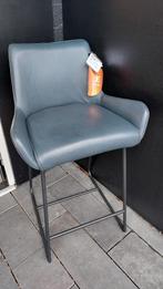barkruk Silvio in blauw leer van het merk nouvion, Ophalen, Met voetsteun, 60 tot 90 cm, Nieuw