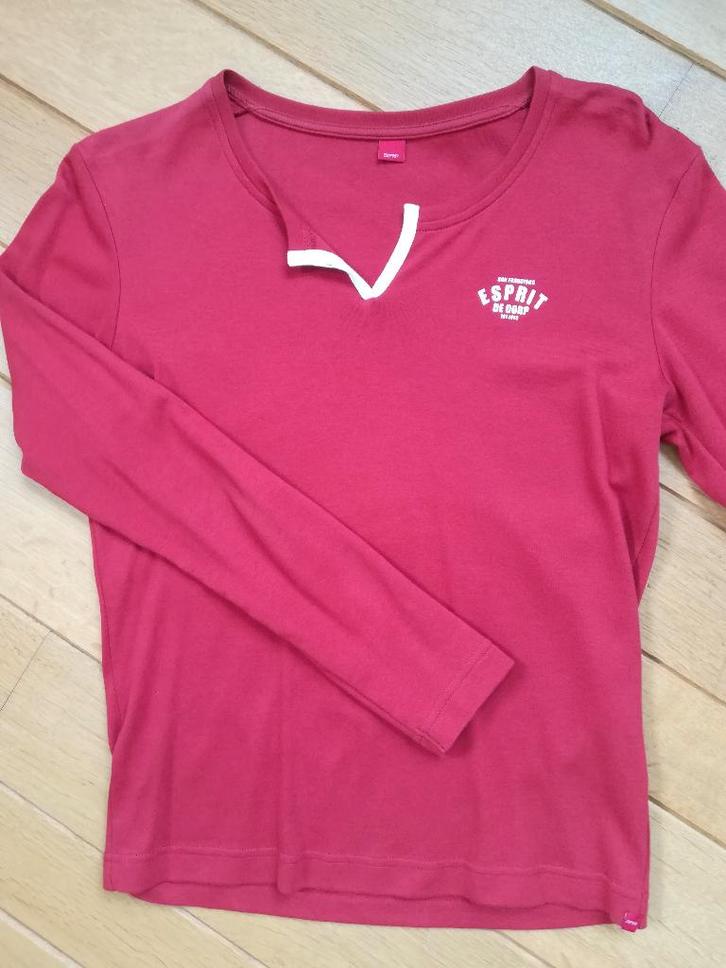 ESPRIT t- shirt longsleeve donker rood maat S - nieuw -, Kleding | Dames, T-shirts, Nieuw, Maat 36 (S), Rood, Lange mouw, Ophalen of Verzenden