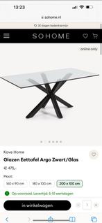 Kave Home Eettafel met Glazen Blad, Huis en Inrichting, Tafels | Eettafels, Ophalen, Gebruikt, 100 tot 150 cm, Glas