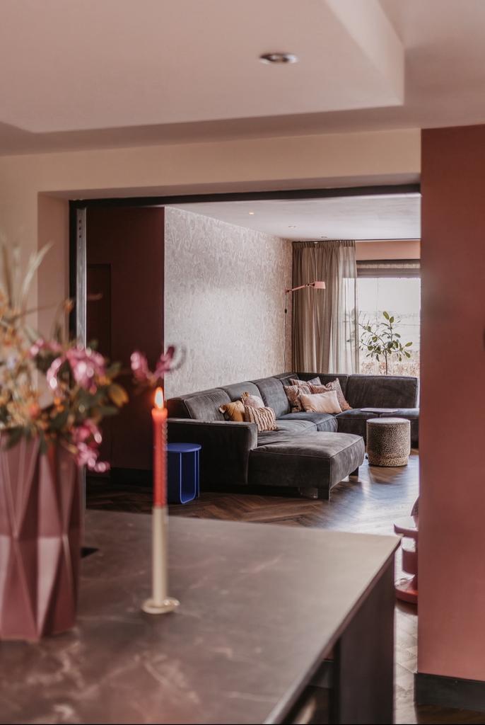 Modulaire bank INHouse natiria adore velours stof, Huis en Inrichting, Banken | Complete zithoeken, Zo goed als nieuw, Stof, Ophalen