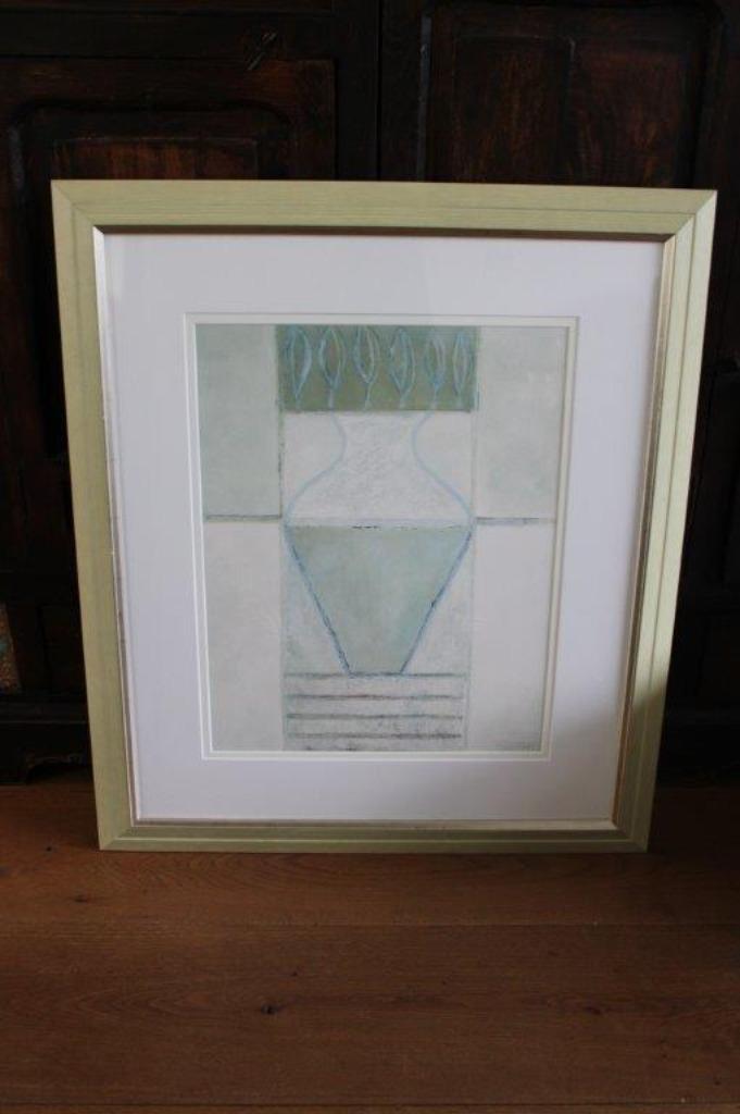 Mooie houten lijst met glas, moderne tekening van J Sommerot, Huis en Inrichting, Woonaccessoires | Lijsten, Zo goed als nieuw