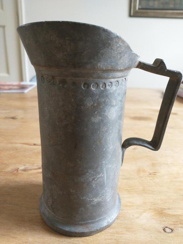 Antieke tinnen halve liter kan, Antiek en Kunst, Antiek | Tin, Ophalen of Verzenden