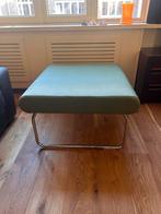 Vintage Italiaanse Voetenbank / Salontafel - Groen & Chroom, Ophalen, Minder dan 50 cm, Gebruikt, Vierkant