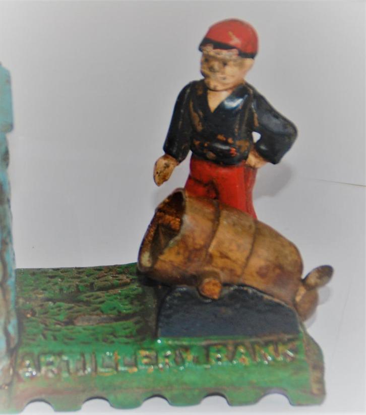 Spaarpot//Cast iron Spaarpot Mechanical bank, Verzamelen, Spaarpotten, Zo goed als nieuw, Steen, Aardewerk of Keramiek, Ophalen of Verzenden