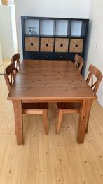Tafel en vier stoelen, Ophalen, Gebruikt, Hout, 4 tot 6 stoelen
