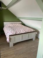 Ledikant 160x200, Hout, Wit, Huis en Inrichting, Ophalen, Wit, Tweepersoons, Zo goed als nieuw