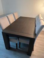 Cielo eiken eettafel (Goossens) met 6 stoelen, Ophalen, 50 tot 100 cm, Zo goed als nieuw, 150 tot 200 cm