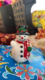 Kerstkaars sneeuwpop kaars sneeuwman kerst 12 cm oud, Diversen, Kerst, Ophalen of Verzenden, Zo goed als nieuw