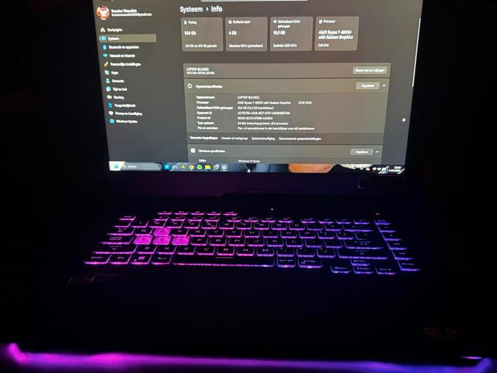 Asus ROG Strix G15 Gaming Laptop, Computers en Software, Windows Laptops, Gebruikt, 15 inch, SSD, 2 tot 3 Ghz, 16 GB, Qwerty, Met videokaart