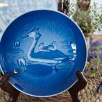 Deens blaiw bordje 1978 blauw. Fuut afbeelding vintage, Antiek en Kunst, Ophalen of Verzenden