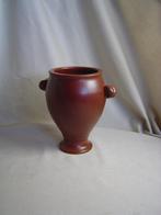 Vintage bruine bloempot met 2 oren, Rond, Binnen, Ophalen of Verzenden, Zo goed als nieuw