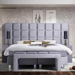 Boxspring xxl amsterdam 2 delig hoofdbord snelle levering, Ophalen of Verzenden, 180 cm, 200 cm, Crème