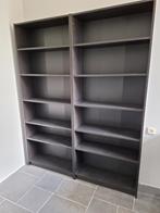 2x Billy/Oxberg boekenkasten zwart/bruin, Huis en Inrichting, 50 tot 100 cm, Overige materialen, 25 tot 50 cm, Met plank(en)