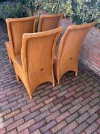 Loom rieten stoelen 4 stuks, Ophalen, Gebruikt, Bruin, Vier