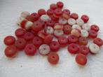 615/ partij rode frosted donut glaskralen, Nieuw, Kraal, Ophalen of Verzenden