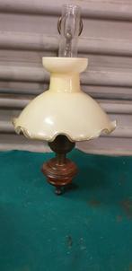 wandlamp messing glas en hout, Huis en Inrichting, Lampen | Wandlampen, Ophalen of Verzenden