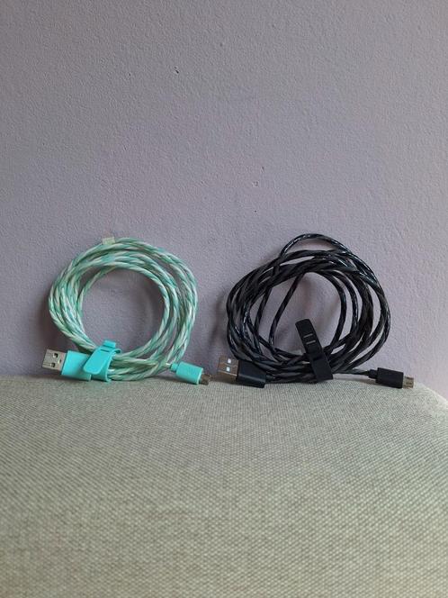 2x oplaadkabel USB-A naar micro-USB, Telecommunicatie, Mobiele telefoons | Telefoon-opladers, Zo goed als nieuw, Ophalen of Verzenden