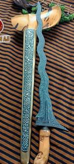 Antieke Keris Sabuk Inten 11 Luk Pamor Lar Gangsir KGU53, Verzenden