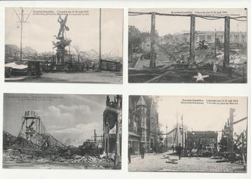 Lot 10 kaarten Tentoonstelling Brussel brand augustus 1910 beschikbaar voor biedingen