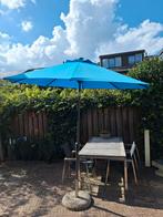 Intratuin parasol Trinidad lichtblauw 80+UV D 250 cm, Tuin en Terras, Parasols, Ophalen, Kantelbaar, 2 tot 3 meter, Zo goed als nieuw