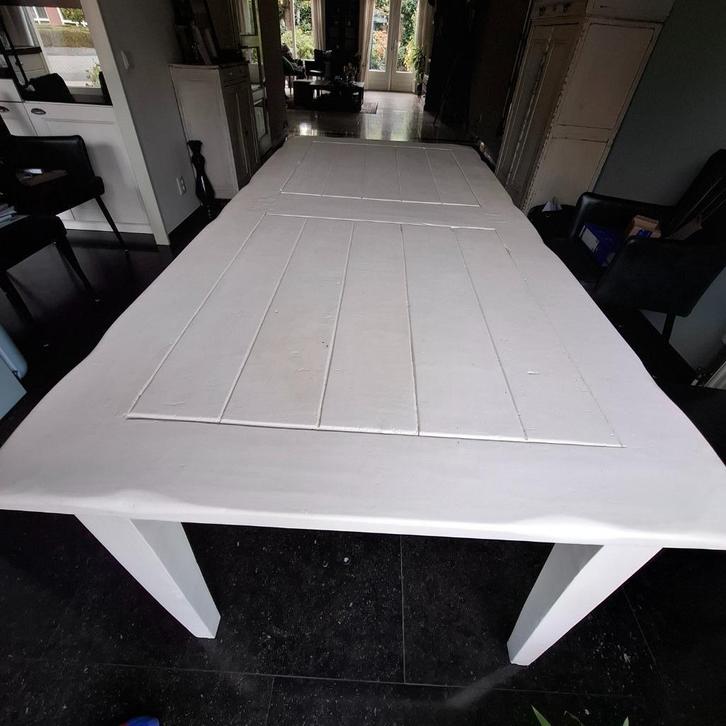 Eettafel,  keukentafel, eetkamertafel,  witte tafel., Huis en Inrichting, Tafels | Eettafels, Gebruikt, 50 tot 100 cm, 200 cm of meer
