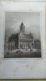 A 093 Middelburg het Stadhuis Staalgravure 1860, Ophalen of Verzenden
