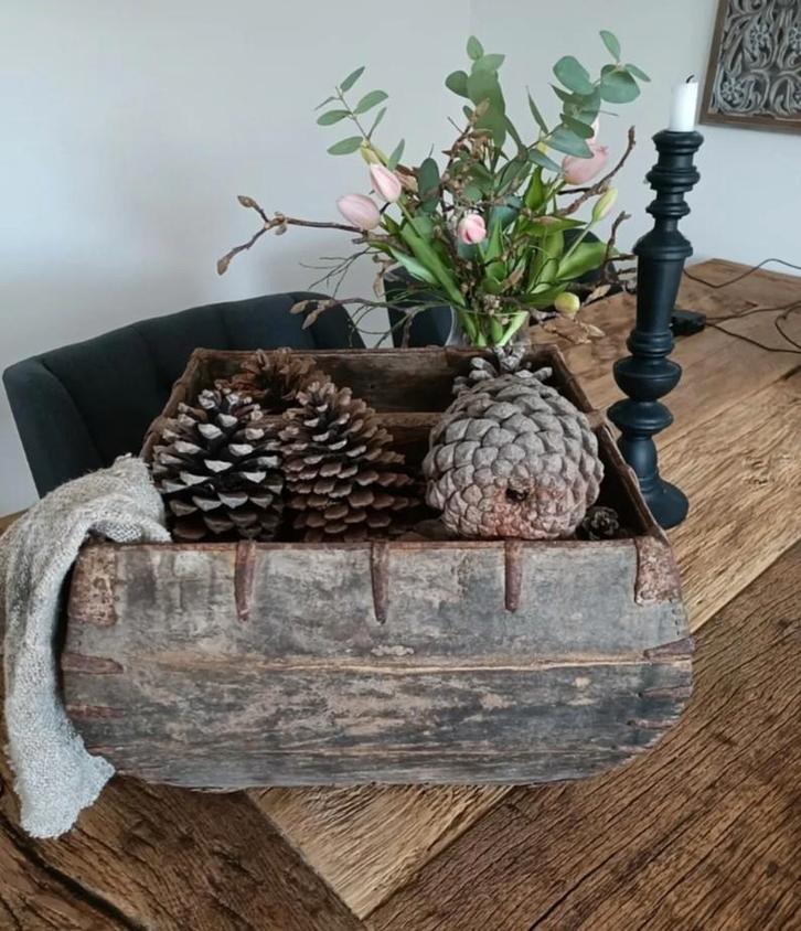 Chines rijstbak, Huis en Inrichting, Woonaccessoires | Schalen en Manden, Gebruikt, Vierkant, Hout, Ophalen of Verzenden