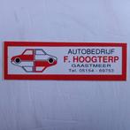 Oude sticker.  Autobedrijf F.HOOGTERP.  Gaastmeer., Ophalen of Verzenden, Zo goed als nieuw, Overige typen
