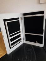 Wit sieradenkastje met spiegel, Ophalen, Zo goed als nieuw, Wit