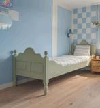 Houten bed 90x200 incl. auping spiraalbodem, Ophalen, 85 tot 100 cm, Zo goed als nieuw, Matras