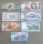 Noord-Korea - set van 7 bankbiljetten, Ophalen of Verzenden, Oost-Azië, Setje